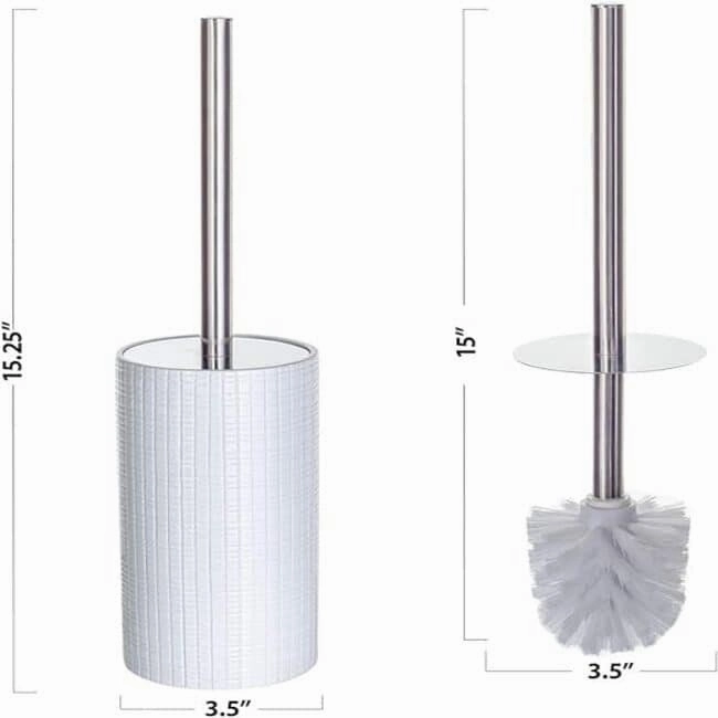 Creative Scents Estella White Toilet Brush Set