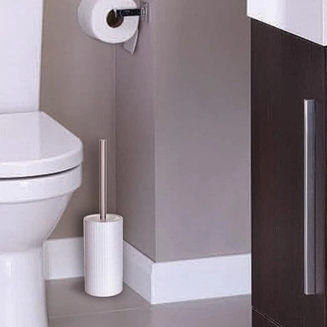 Creative Scents Estella White Toilet Brush Set