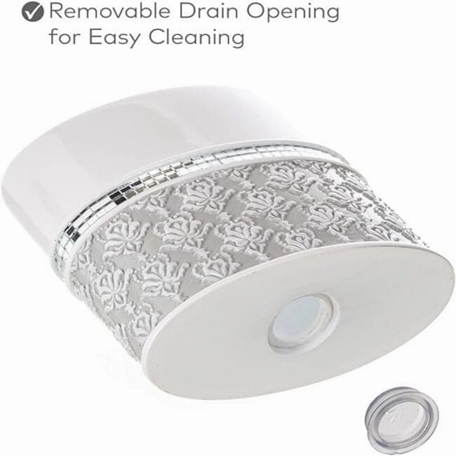 Creative Scents Mirror Damask Gray & White Toothbrush Holder - Grey - Grey