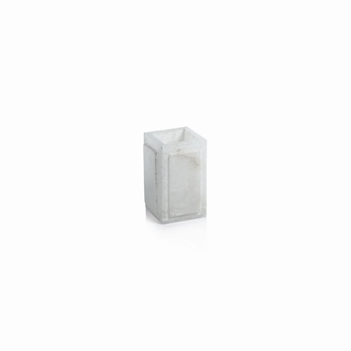 Cremona Alabaster Brush and Comb Holder - White Toothbrush Holder,Bathroom Organizer