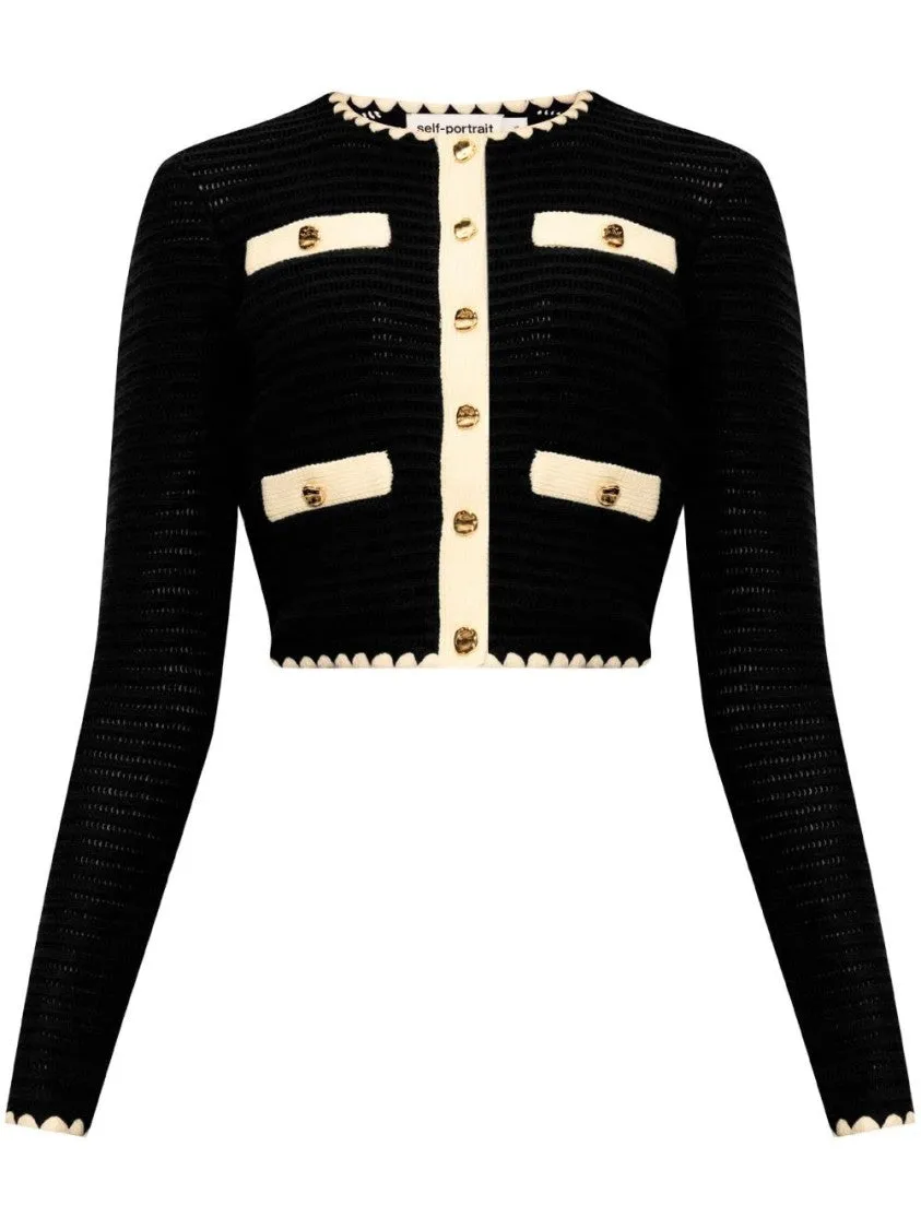 Crochet-Knit Cropped Cardigan