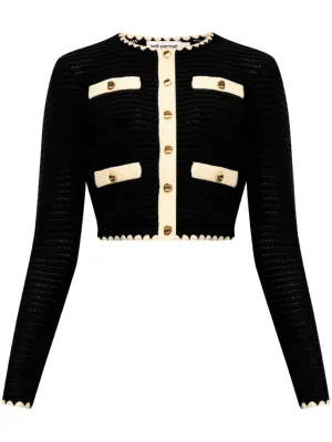 Crochet-Knit Cropped Cardigan
