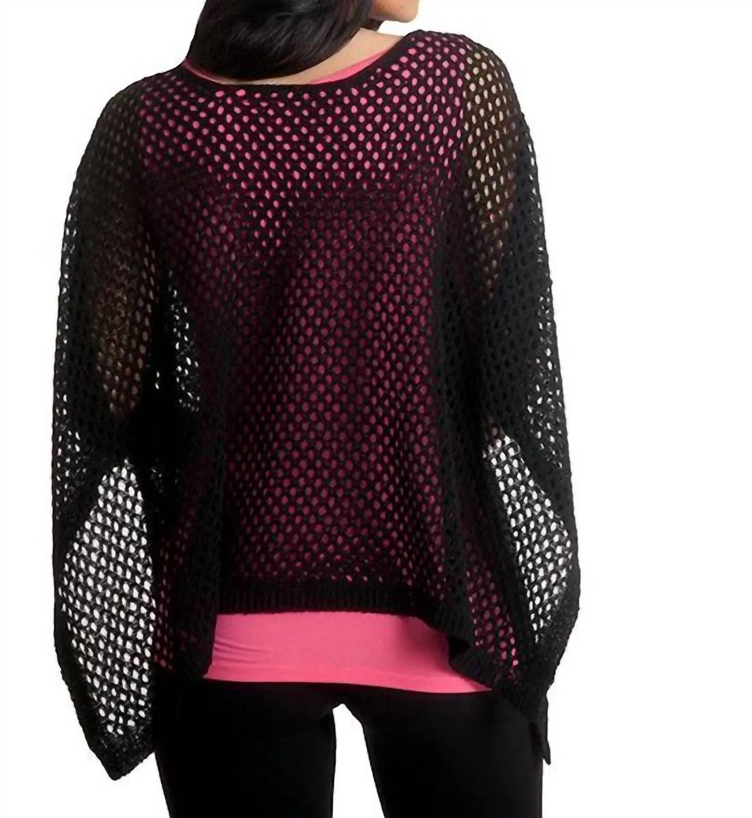 Crochet Poncho In Black