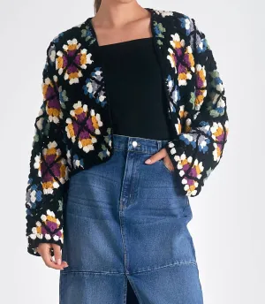 Crochet Sweater Cardigan In Multi