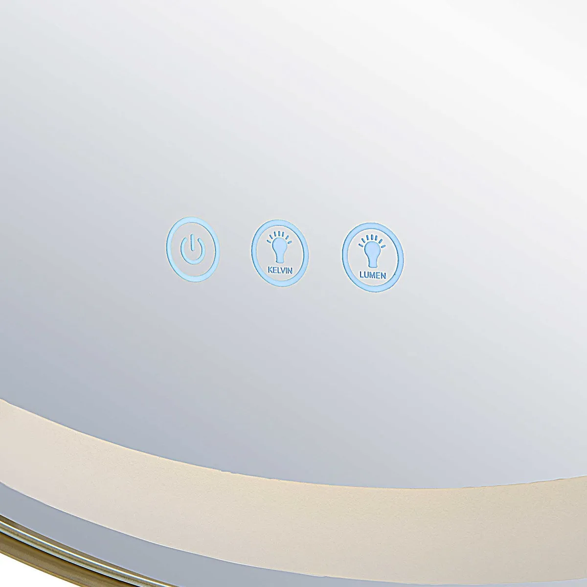 Crofton Lighted Round Mirror in Brass