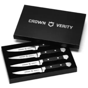 Crown Verity 4-Piece Steak Knife Set CV-KS-1 jute rug, burlap rug