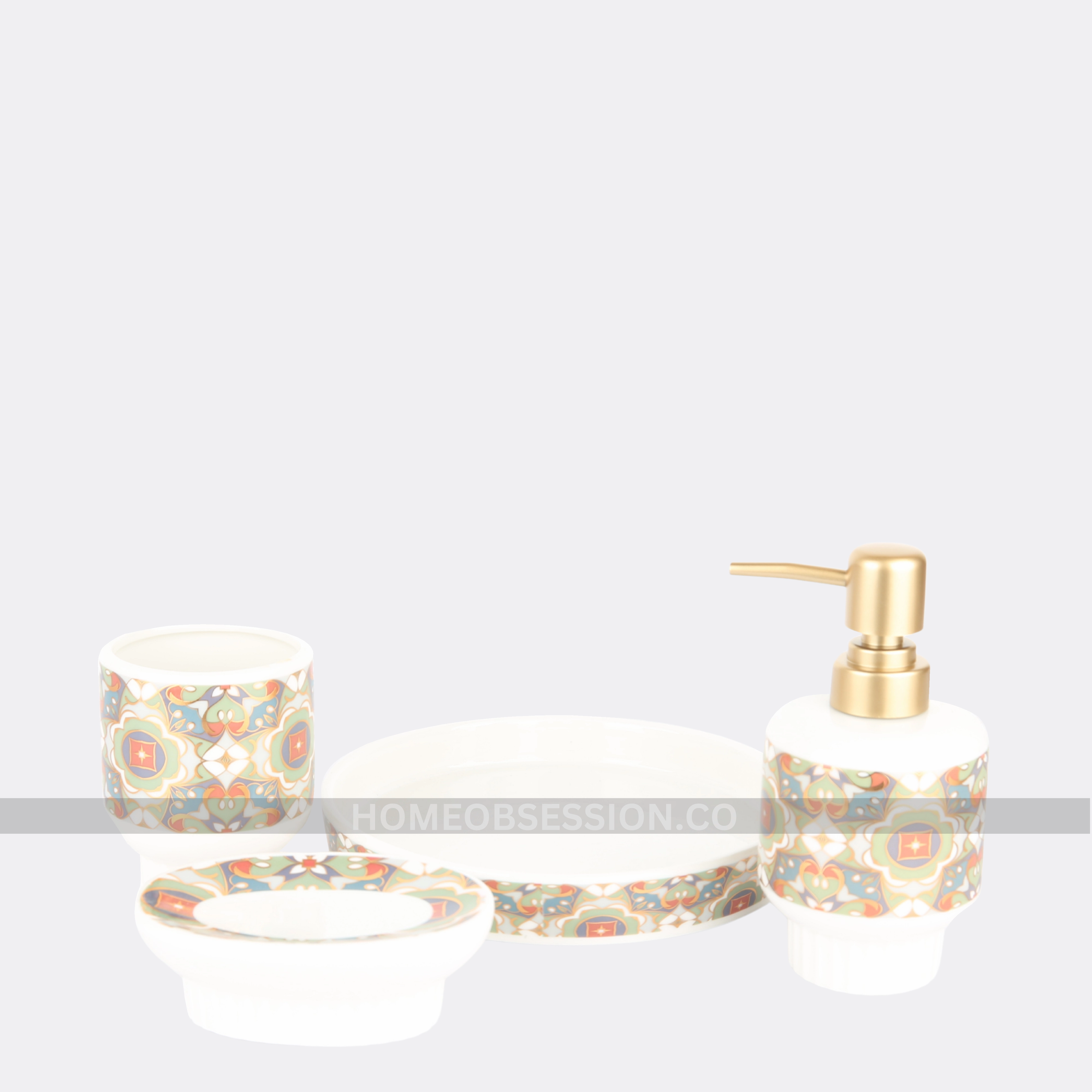 Crown Bath Set With Tray