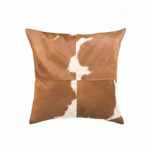 Cuatro Panel Tan & White Cowhide Pillow storage cart, utility cart