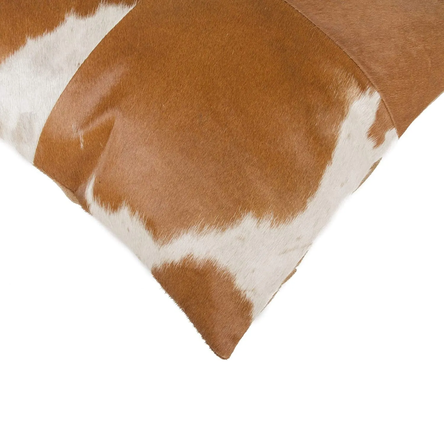 Cuatro Panel Tan & White Cowhide Pillow