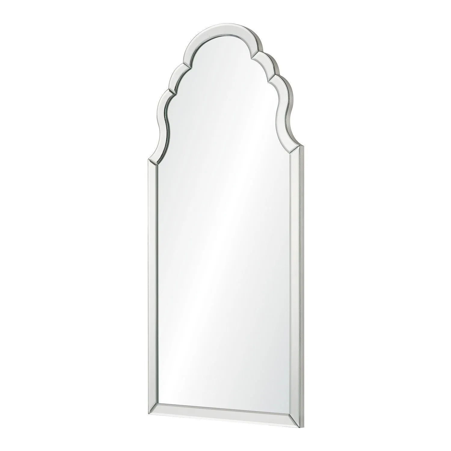 Curved Non-Beveled Center Mirror Framed Wall Mirror