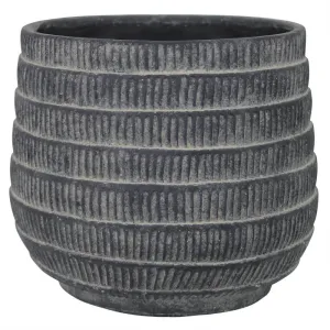 Cyrus Cachepot, Cement, Black - Lrg Vase,Ceramic Vase