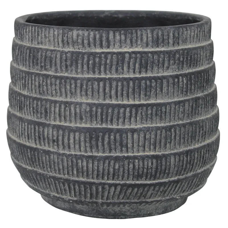 Cyrus Cachepot, Cement, Black - Lrg Vase,Ceramic Vase