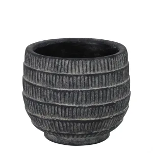 Cyrus Cachepot, Cement, Black - Sm Vase,Ceramic Vase