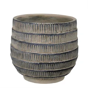 Cyrus Cachepot, Cement, White - Med Vase,Ceramic Vase