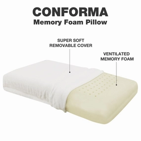 Daily Boutik Queen size Ventilated Memory Foam Pillow with Cover - Medium Firm pillows,bed pillow,sleeping cushion