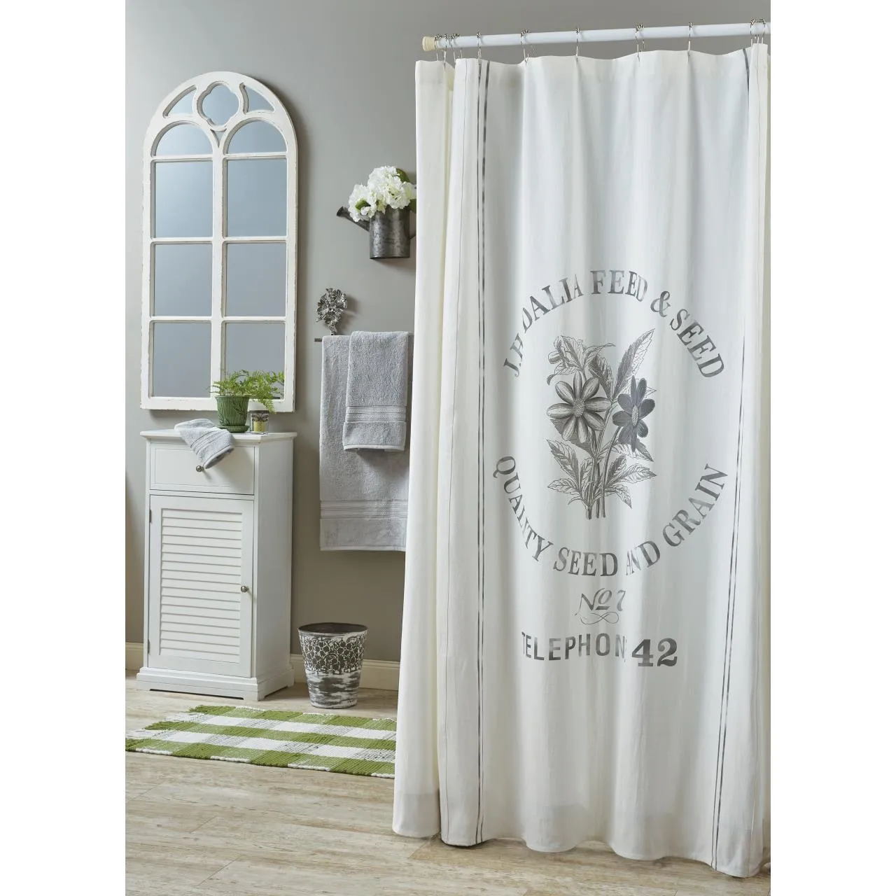Dalia Grain Sack Stripe Shower Curtain Lighting,Lamps Fixtures
