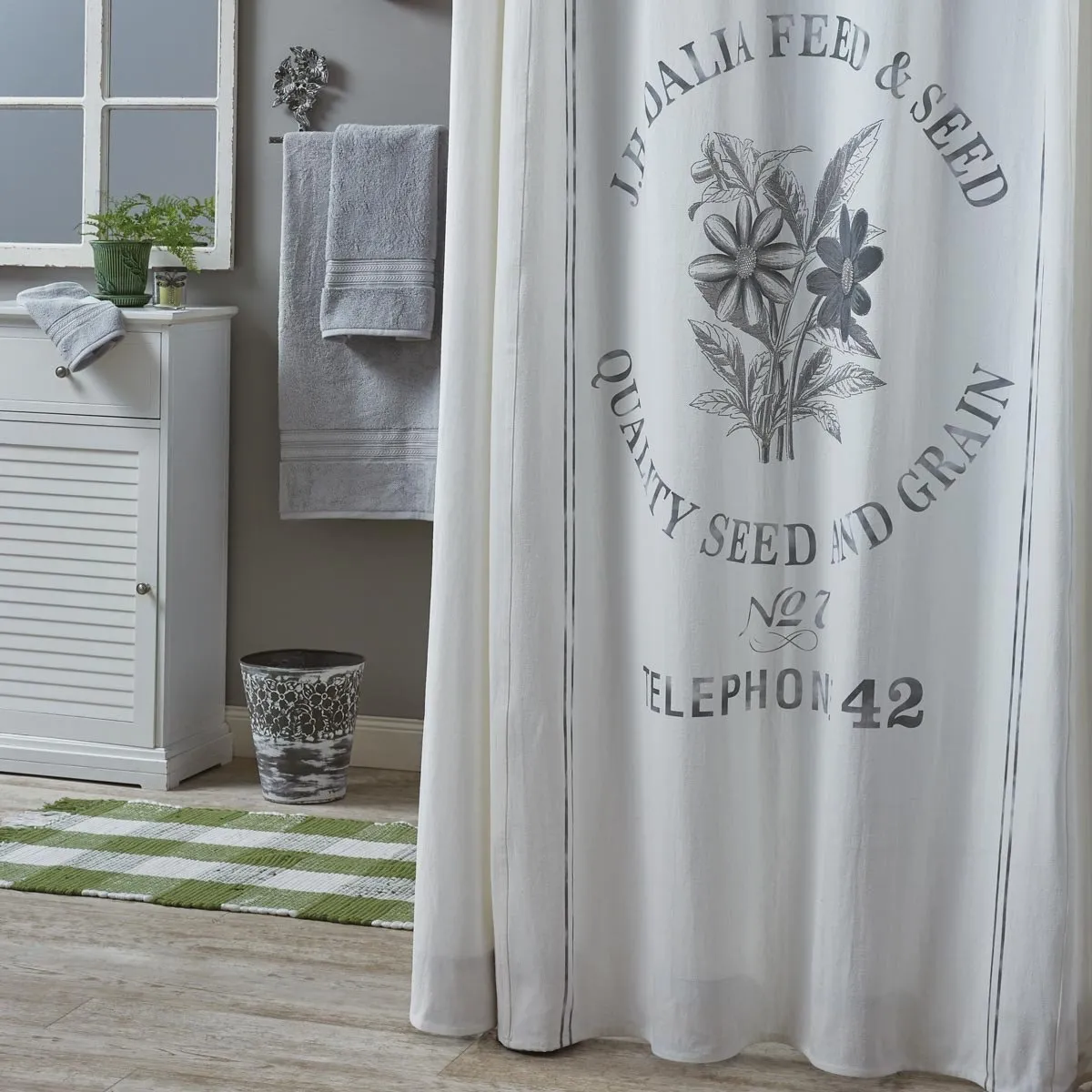 Dalia Grain Sack Stripe Shower Curtain