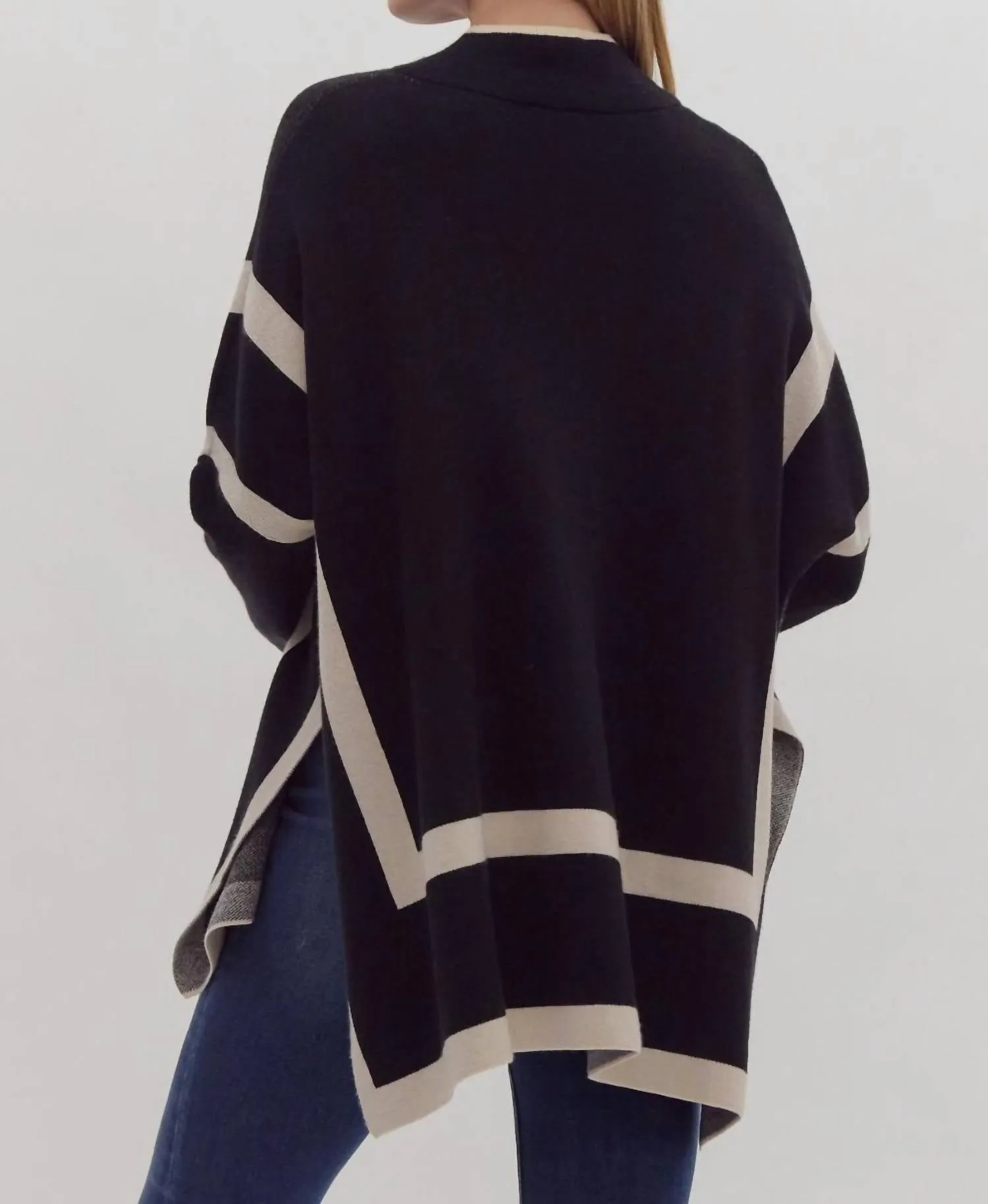 Darcie Two Tone Sweater In Black