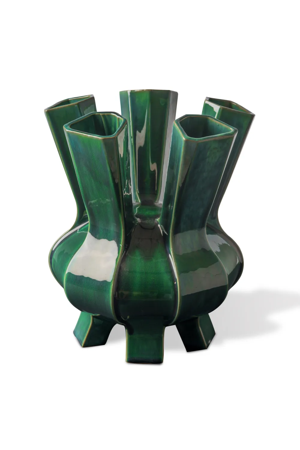 Dark Green Porcelain Vase | Pols Potten Puyi Vase,Glass Vase