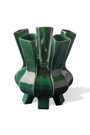 Dark Green Porcelain Vase | Pols Potten Puyi Vase,Glass Vase