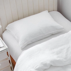 Dark Sky Reserve - Portugal Made 100% Linen Pillow Sham (2-Pack) - White pillowcases,cotton pillow covers,bed linen