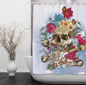 Day of the Dead Floral Skull Shower Curtains and Optional Bath Mats Lighting,Lamps Fixtures