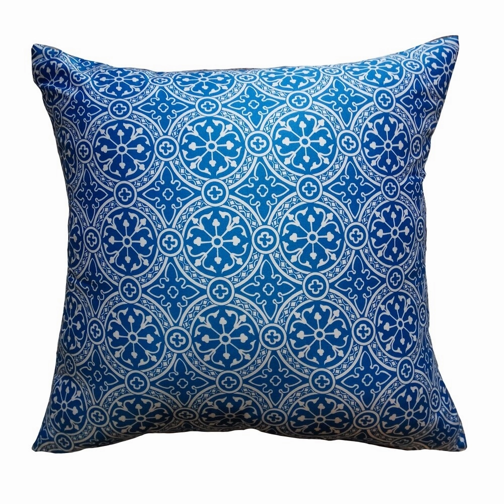 Decorative Voyagers Byzantine Collection Blue Medallion Neck Roll Pillow
