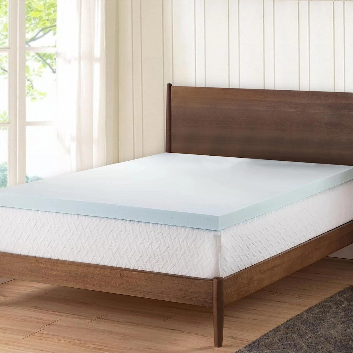 Delara 2 Inch Gel Infused Memory Foam Mattress Topper, Certipur-US Certified, High-Density Cooling & Breathable