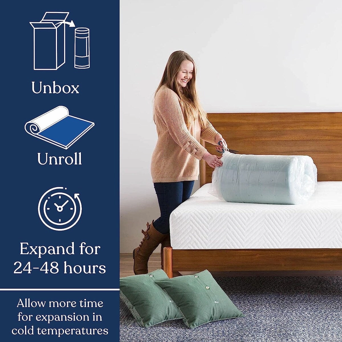 Delara 2 Inch Gel Infused Memory Foam Mattress Topper, Certipur-US Certified, High-Density Cooling & Breathable