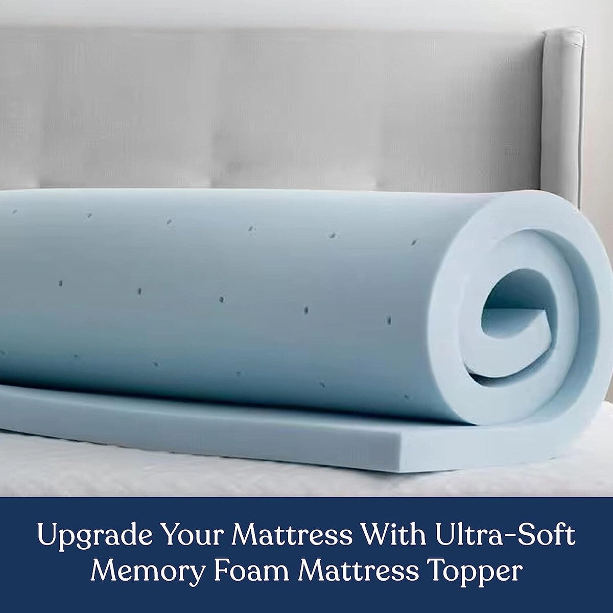 Delara 2 Inch Gel Infused Memory Foam Mattress Topper, Certipur-US Certified, High-Density Cooling & Breathable
