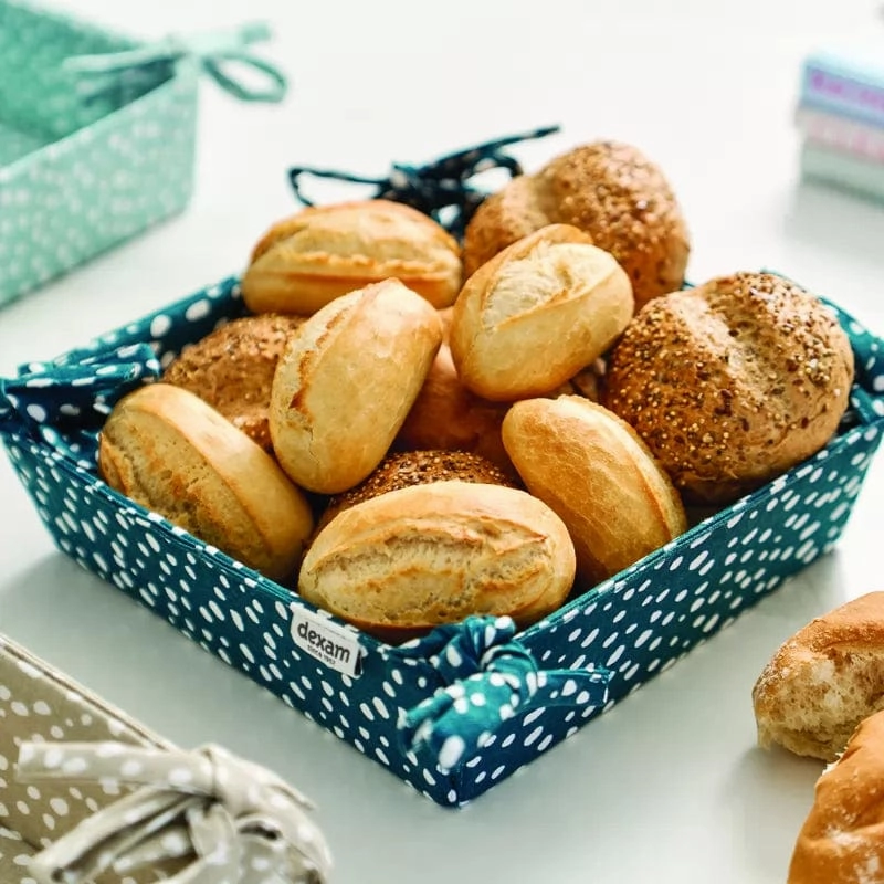 Dexam Sintra Recycled Cotton Spotted Bread Basket in Ink Blue