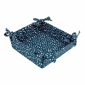 Dexam Sintra Recycled Cotton Spotted Bread Basket in Ink Blue Kitchen,modern kitchen essentials