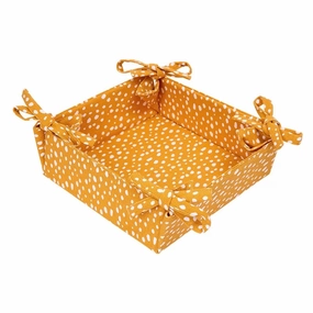 Dexam Sintra Recycled Cotton Spotted Bread Basket in Ochre Kitchen,modern kitchen essentials