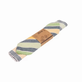 Dexam Sintra Recycled Cotton Striped Napkin and Placemat Set in Blue Kitchen,modern kitchen essentials