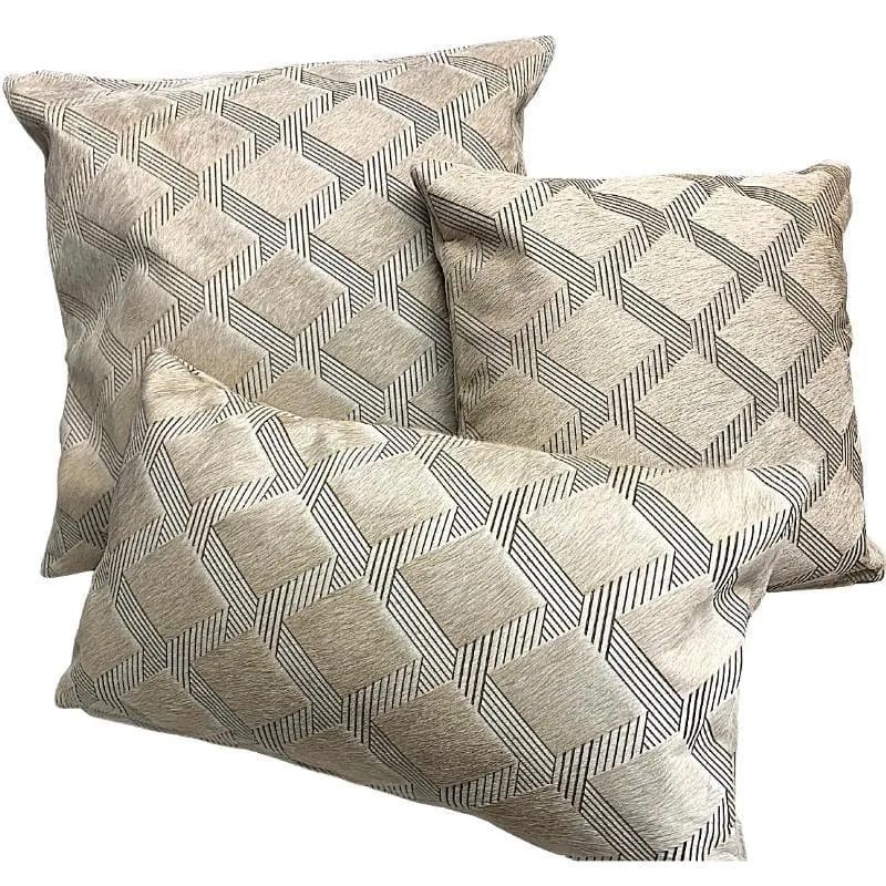 Diamond Laser Champagne Cowhide Throw Pillows storage cart, utility cart