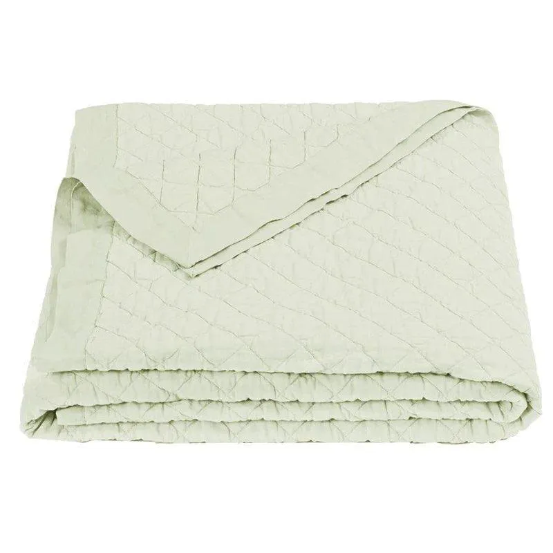 Diamond Quilted Coverlet in Sea Foam bookcase, standing shelf