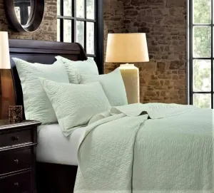 Diamond Quilted Quilts in Sea Foam luxury bedding, duvet cover