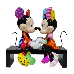 Disney Britto Mickey & Minnie Mouse Love 6.25" Figurine Decorative Mirror,Home Decor Mirror