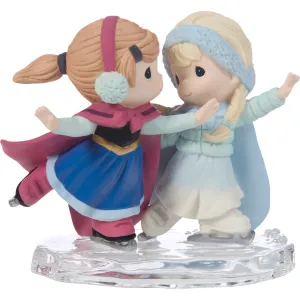 Disney Frozen Sisters Are Forever Anna and Elsa Ice Skating Figurine Decorative Mirror,Home Decor Mirror