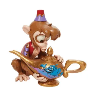 Disney Jim Shore Aladdin's Curious Abu with Genie Lamp Figurine Decorative Mirror,Home Decor Mirror