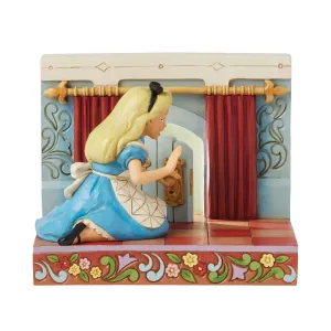 Disney Jim Shore Alice in Wonderland Opening Door Light Up Figurine 5.12" Curiouser and Curiouser Decorative Mirror,Home Decor Mirror