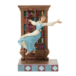Disney Jim Shore Blue Dress Belle with Bookshelf 7.63" Figurine A World Of Books Decorative Mirror,Home Decor Mirror
