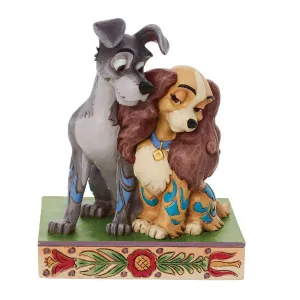 Disney Jim Shore Lady and the Tramp Snuggle Figurine Decorative Mirror,Home Decor Mirror