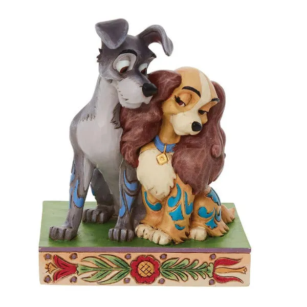 Disney Jim Shore Lady and the Tramp Snuggle Figurine Decorative Mirror,Home Decor Mirror