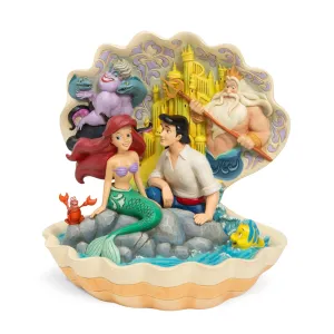 Disney Jim Shore Little Mermaid and Eric in Shell Scene Decorative Mirror,Home Decor Mirror