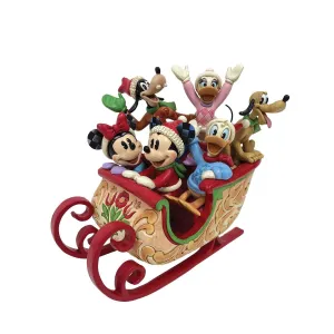 Disney Jim Shore Mickey & Friends Christmas Sleigh 8" Figurine A Sleigh Full of Joy Decorative Mirror,Home Decor Mirror
