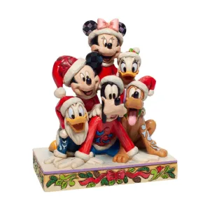Disney Jim Shore Piled High with Holiday Cheer Christmas Mickey and Friends Figurine Decorative Mirror,Home Decor Mirror