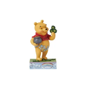 Disney Jim Shore "Luckey Ol' Bear" St. Patty's Pooh with Green Clovers and a Gold Pot 4.5" Figurine Decorative Mirror,Home Decor Mirror