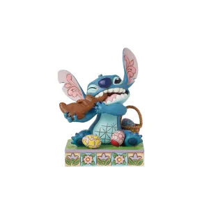 Disney Jim Shore "Sugar Rush" Stitch Eating Easter Chocolate Bunny with Basket of Eggs 5" Figurine Decorative Mirror,Home Decor Mirror