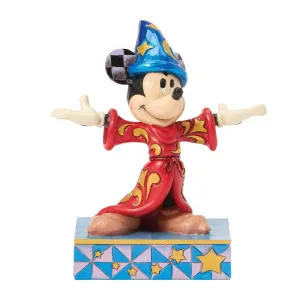 Disney Jim Shore Sorcerer Mickey Personality Pose Mini Figurine 4.125" Magical Moment Decorative Mirror,Home Decor Mirror